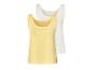 Zwei Tanktops, eins hellgelb und eins weiß.