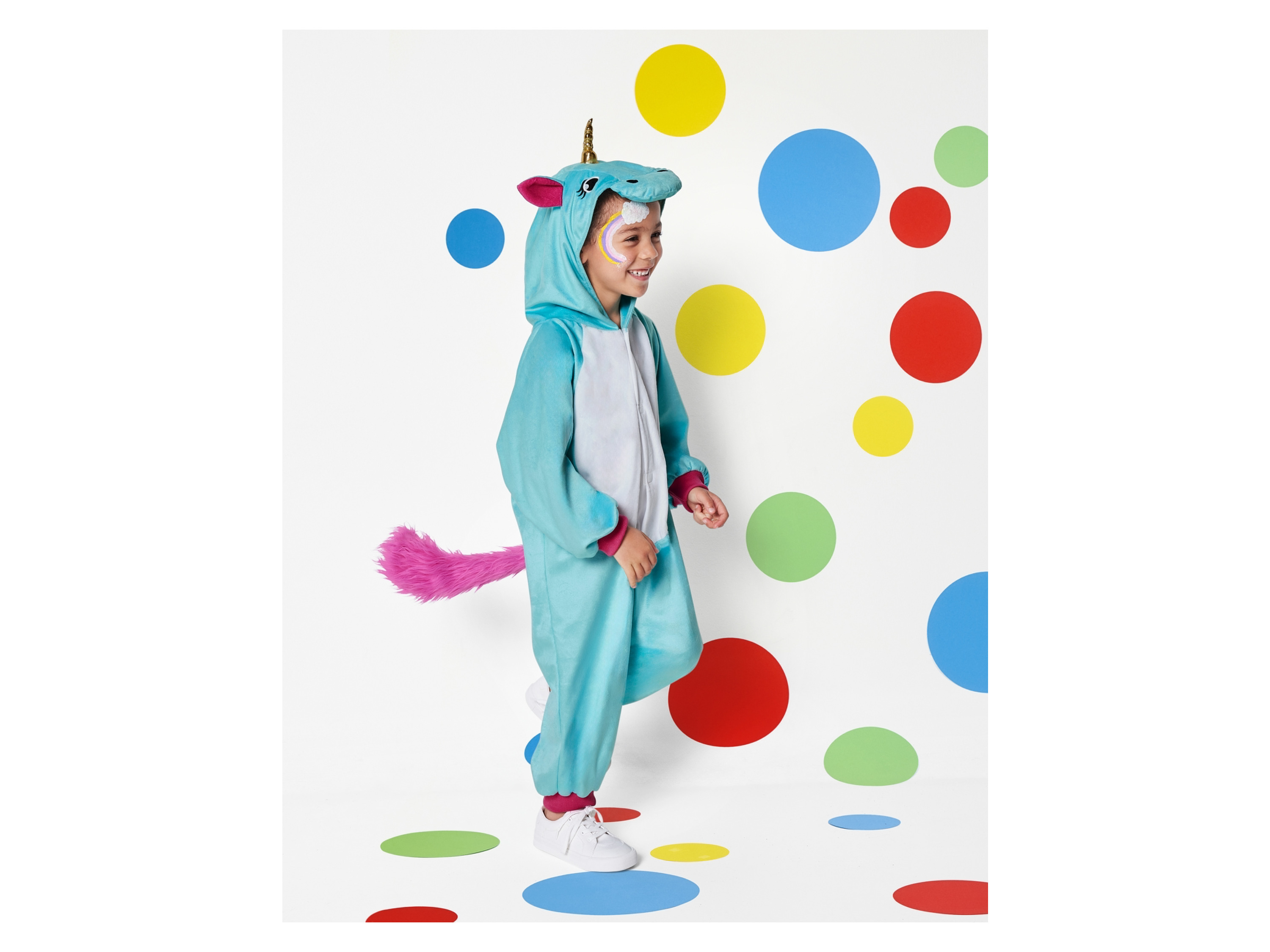 Kinder Kleinkinder Kostüm Karneval Plüsch (Einhorn, 110/116) – Bild 2 von 4