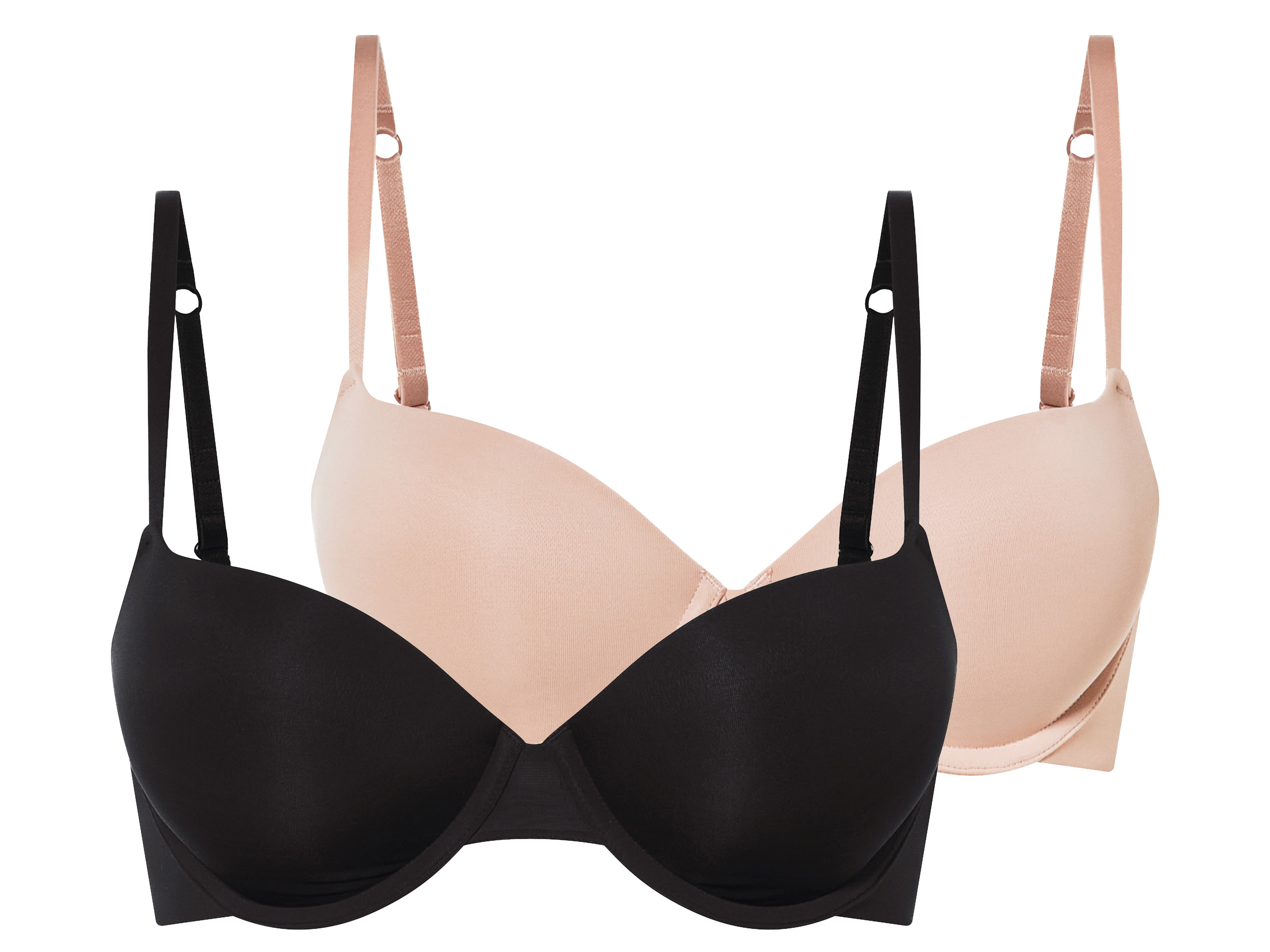 esmara® Damen Push Up BHs, 2 Stück (schwarz/beige, 85D)““ | schwarz/beige, schwarz/weiß Muster: – Detail: Push-up-Effekt Trägerart: mit verstellbaren Trägern Schale: integrierte Kissen Multipack: 2 Stück Material: Obermaterial/Rückenteilfutter: Polyamid, 10 % Elasthan Lycra Cupfutter: Polyester Pflegehinweis: waschen bei max. 40 °C Pflegeleicht nicht bleichen nicht im Wäschetrockner trocknen nicht bügeln nicht trockenreinigen Größe: 70A – 85D Meine Lidl-Größe – so einfach gehts Deine Größe findest du in der Lidl-Größentabelle . Oeko-Tex® Standard 100 Geprüft auf Schadstoffe Zertifizierungsnummer: Hkum 030975 Testex Standard 100 by Oeko-Tex® ist die weltweit bekannteste, unabhängige Zertifizierung schadstoffgeprüfter Textil- und Lederprodukte aller Art – vom Garn und den Stoffen bis hin zum gebrauchsfertigen Artikel. Das Label bestätigt
