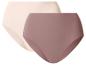 Zwei nahtlose Slips in Beige und Dunkelrosa.