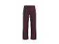 Damen-Hose mit weitem Bein in Bordeauxrot, mit elastischem Bund und sichtbaren Nähten vorne.