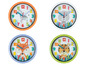 Vier Kinderuhren mit Zebra, Bär, Fuchs und Tiger.