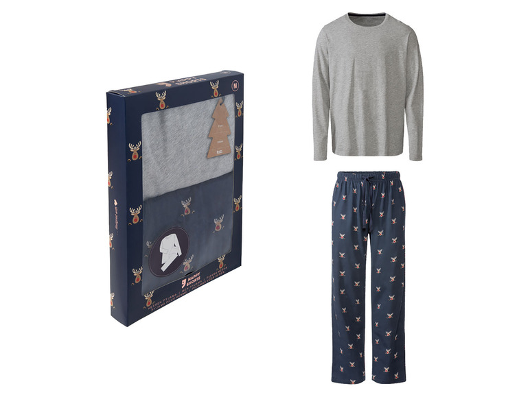 Gehe zu Vollbildansicht: Happy Shorts Herren Pyjama mit Weihnachtsmotiv & Geschenkverpackung - Bild 7
