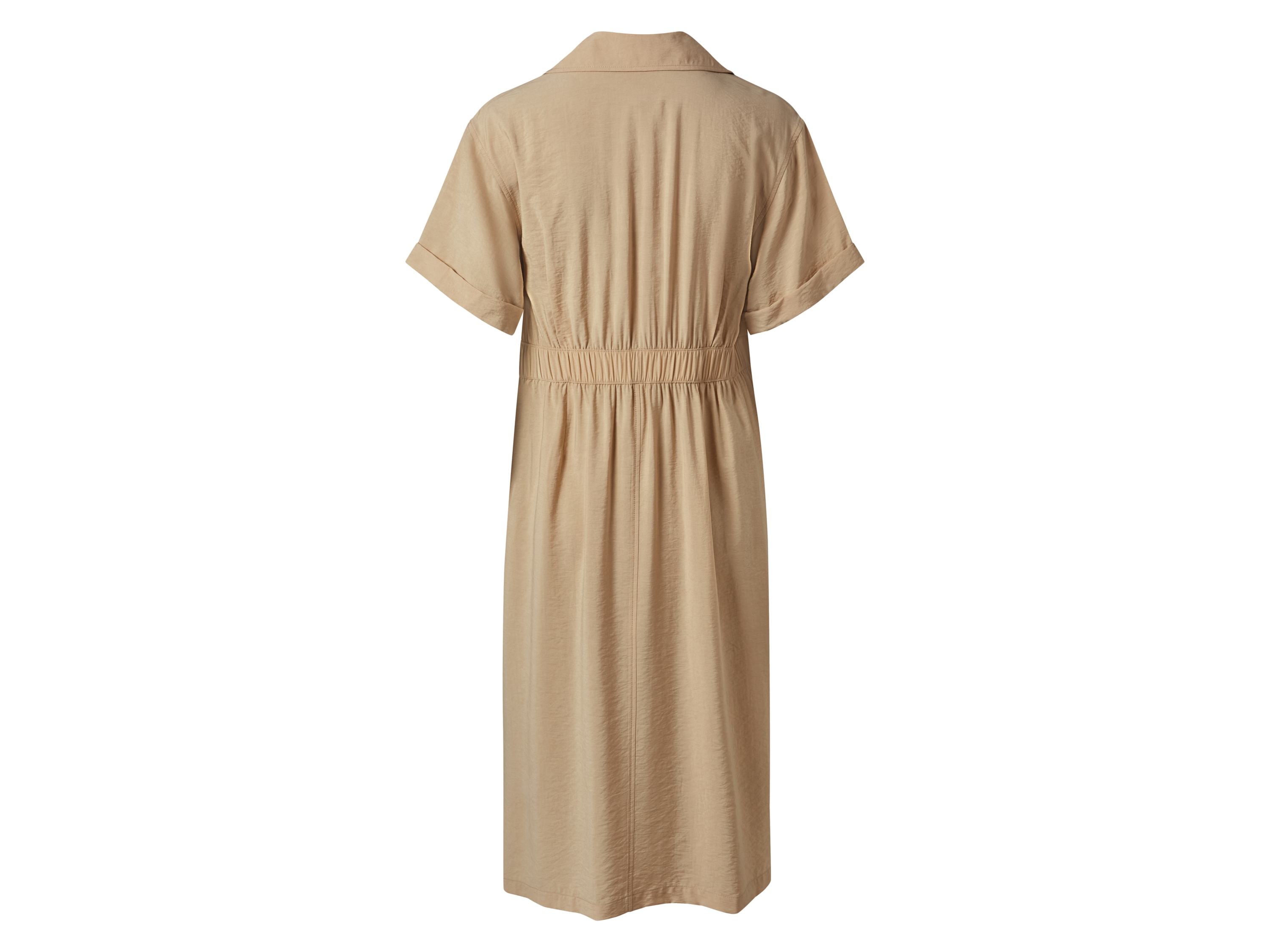 ESMARA® Damen Wickelkleid / Kleid, mit Bindeband (Beige, 34) – Bild 3 von 4