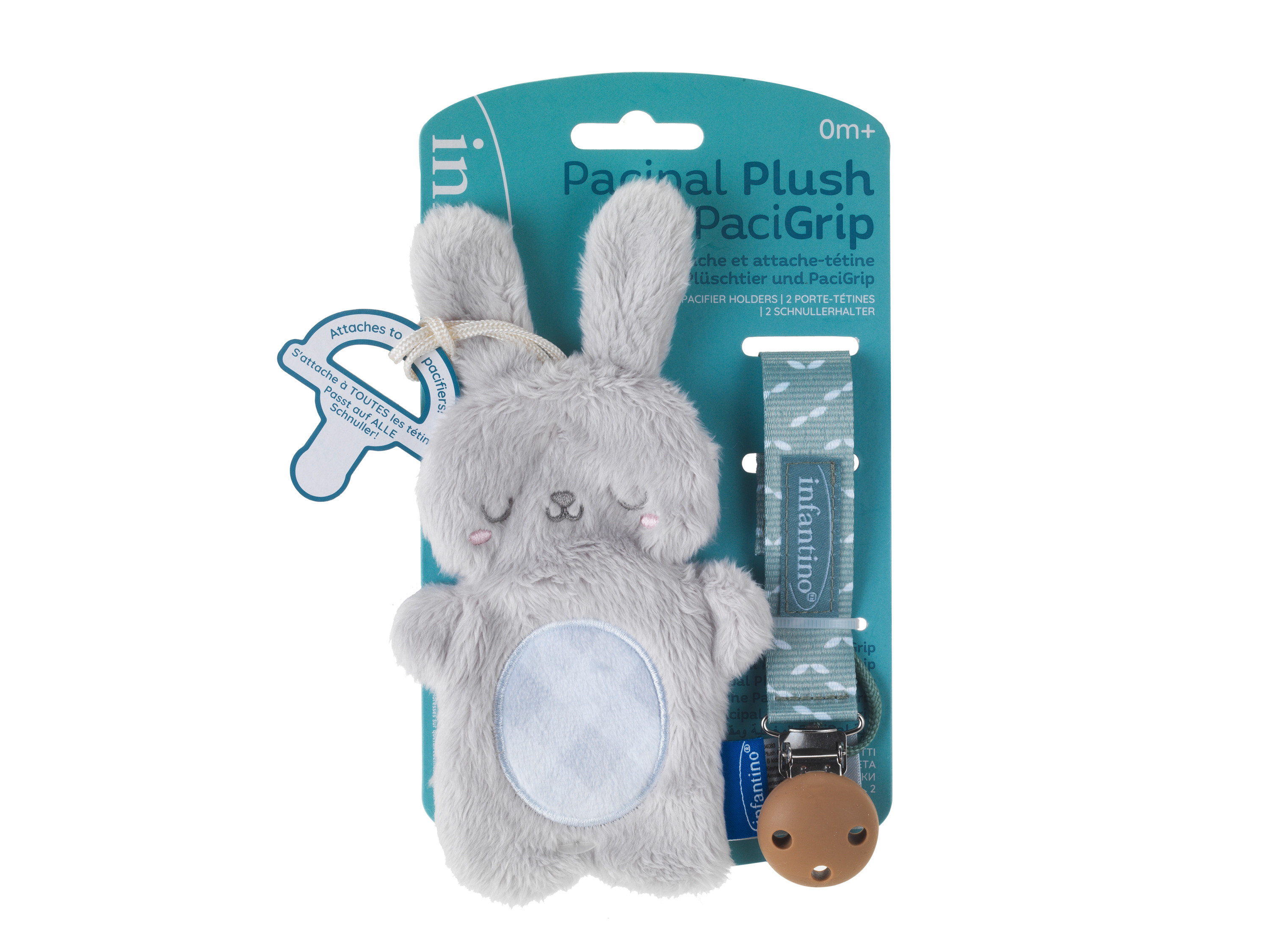 INFANTINO Schnullerkette und Schnuffeltuch (Grau) – Bild 3 von 3