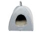 Graues Zoofari Haustierbett in Iglu-Form mit ovalem Eingang.