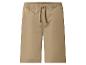 Khakifarbene Shorts mit elastischem Bund und Kordelzug.