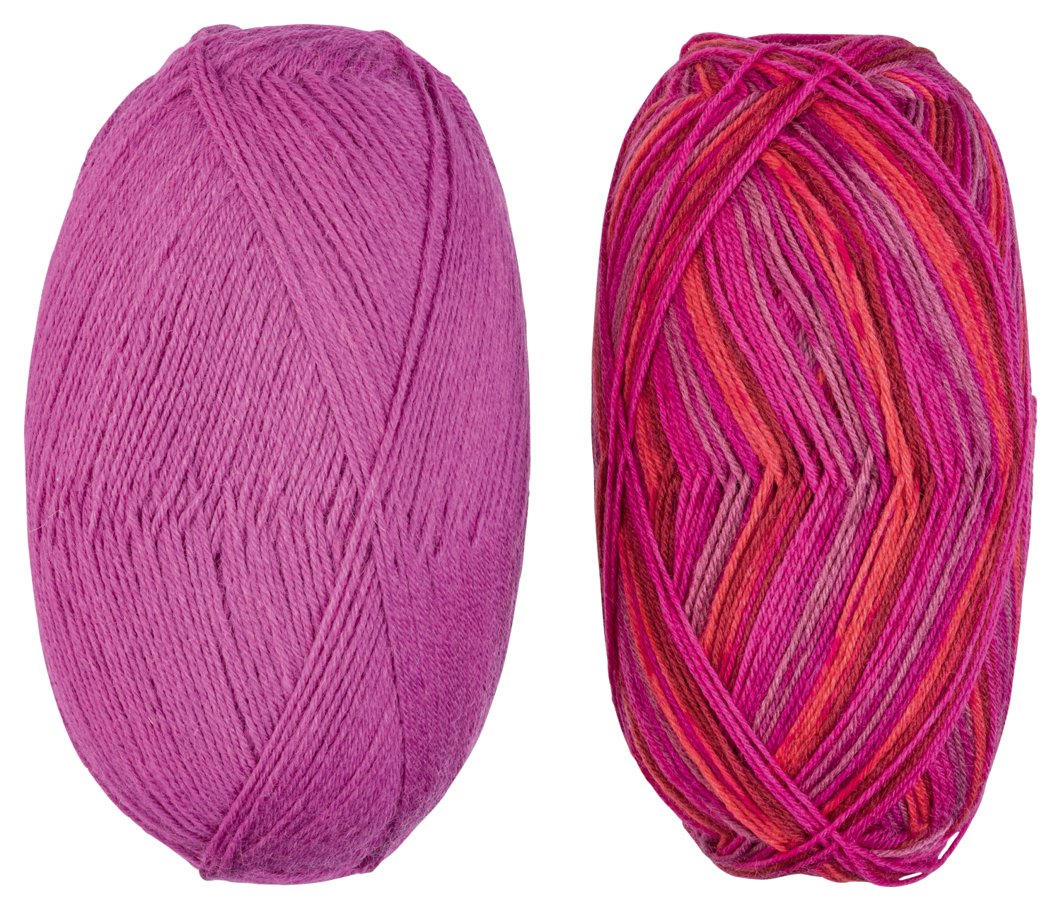 CRELANDO® 4-fädige Sockenwolle „Anika“ / 6-fädige Sockenwolle „Verena"" / Flausch-Sockengarn „Celina“ (Anika/pink/rosa)""