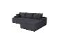 Dunkelgraues modulares Ecksofa mit Kissen, mit Cord-Textur
