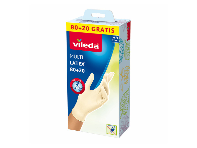 Gehe zu Vollbildansicht: Vileda Multi Latex Latex Einweghandschuhe, 80+20 Design M/L - Bild 4