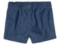 Blaue Jeans-Shorts mit elastischem Bund.