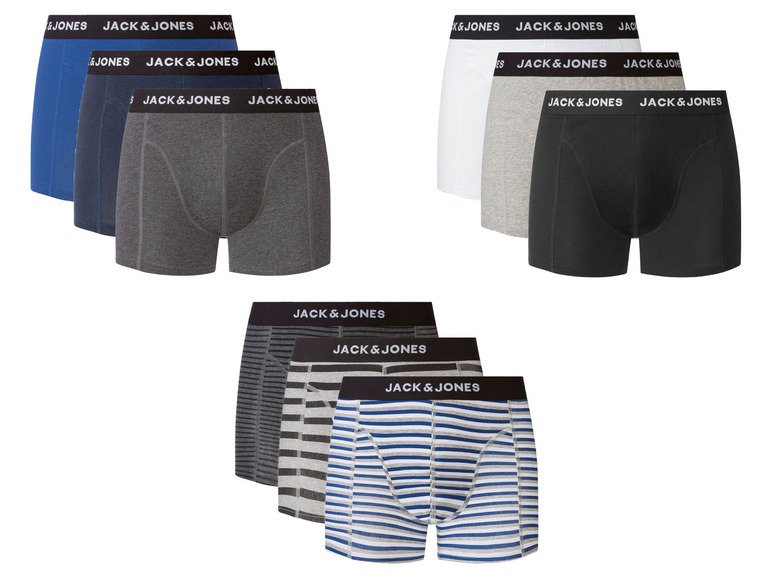 Gehe zu Vollbildansicht: Jack & Jones Herren Boxershorts, 3 Stück, mit Baumwolle - Bild 1