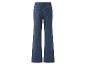 Dunkelblaue Damen-Jeans mit weitem Bein, Rückansicht.