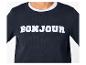 Schwarzes Sweatshirt mit weißem „BONJOUR“-Schriftzug