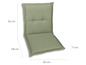 Grünes Sitzkissen mit Rückenlehne, 52x48x50 cm