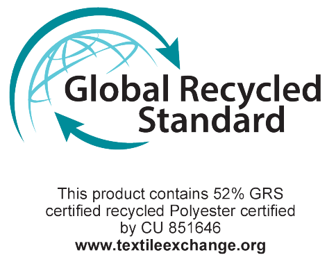 Global Recycled Standard: 52% GRS-zertifiziertes recyceltes Polyester, zertifiziert von CU 851646.