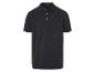 Schwarzes Poloshirt mit kurzen Ärmeln.