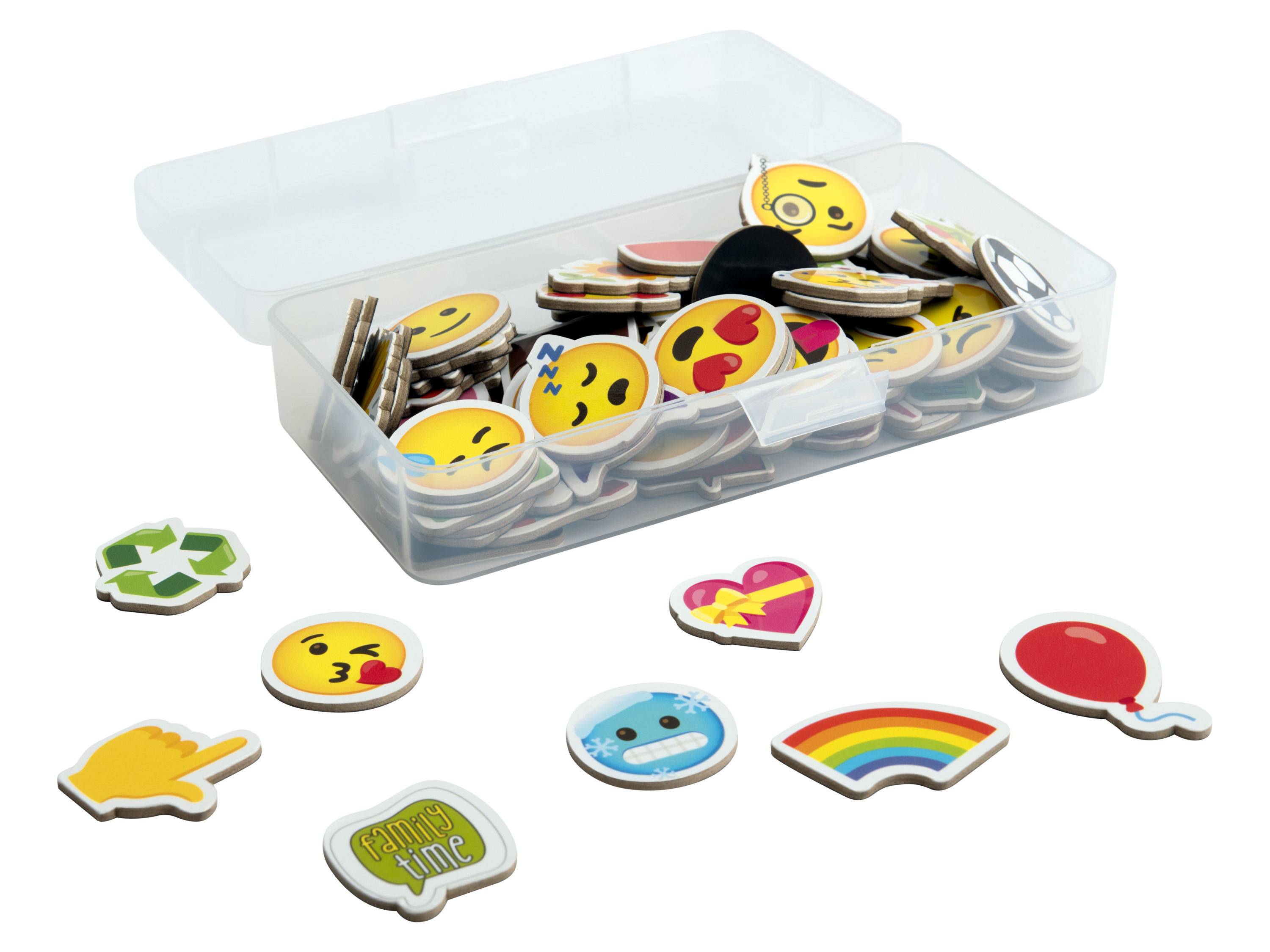 LUPILU® Magnetbox Alphabet, Zahlen, Motive FSC Mix (Emoticons)