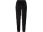 Schwarze Samt-Damenhose mit elastischem Bund und Bündchen.