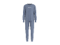 Blauer zweiteiliger Damen-Freizeitanzug mit WEEKEND VIBES-Schriftzug