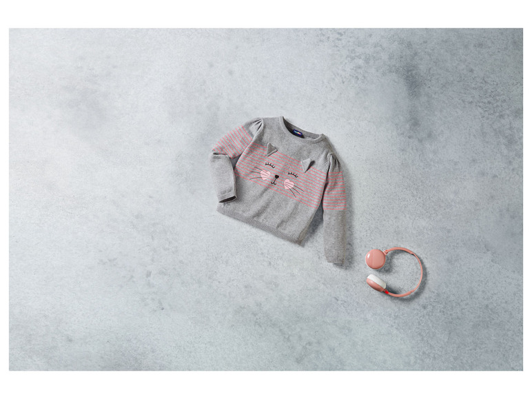 Gehe zu Vollbildansicht: lupilu Kleinkinder Mädchen Feinstrickpullover mit glitzernde Rippbündchen - Bild 10