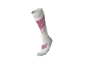 Weiß-rosa Sportsocke mit Text am Bündchen
