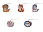 Kinderlaternen in Form von Löwe, Fuchs, Einhorn, Fee und Astronaut.