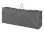 Graue Schutzhülle für Gartenmöbel mit Reißverschluss und Griffen.