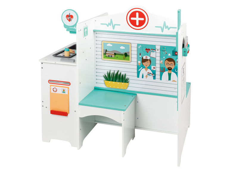 Gehe zu Vollbildansicht: Playtive Holz Arztpraxis, mit Blutdruckmonitor und Waschbecken - Bild 2