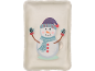 Wärmflasche mit Schneemann-Motiv, Mütze, Schal und Handschuhen.