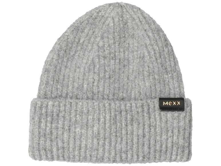 Graue gestrickte Mexx Mütze mit gerippter Textur