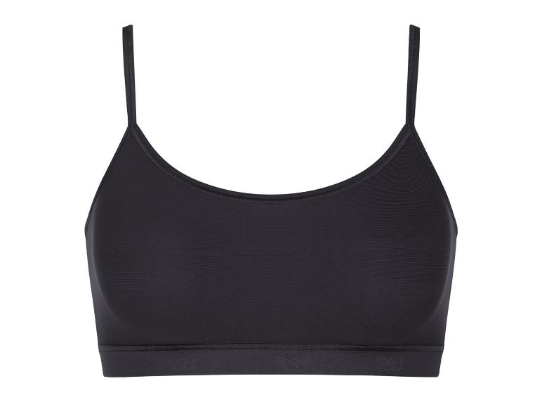 Ein schwarzer Sloggi BH mit Spaghettiträgern.