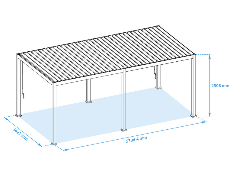 Gehe zu Vollbildansicht: Weide Aluminium Pavillon mit Lamellendach - Bild 16