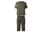 Damen-Pyjama: T-Shirt mit dem Aufdruck 'moment' und Hose mit Leopardenmuster.