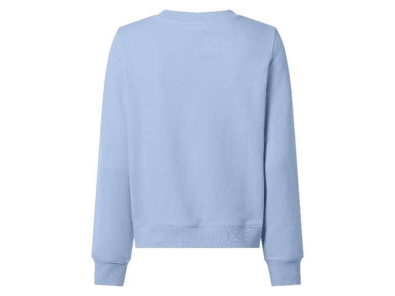 Hellblaues Langarm-Sweatshirt mit Rundhalsausschnitt, Rückansicht