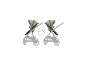 Kinderwagen mit umkehrbarem Sitz, in zwei Positionen dargestellt.