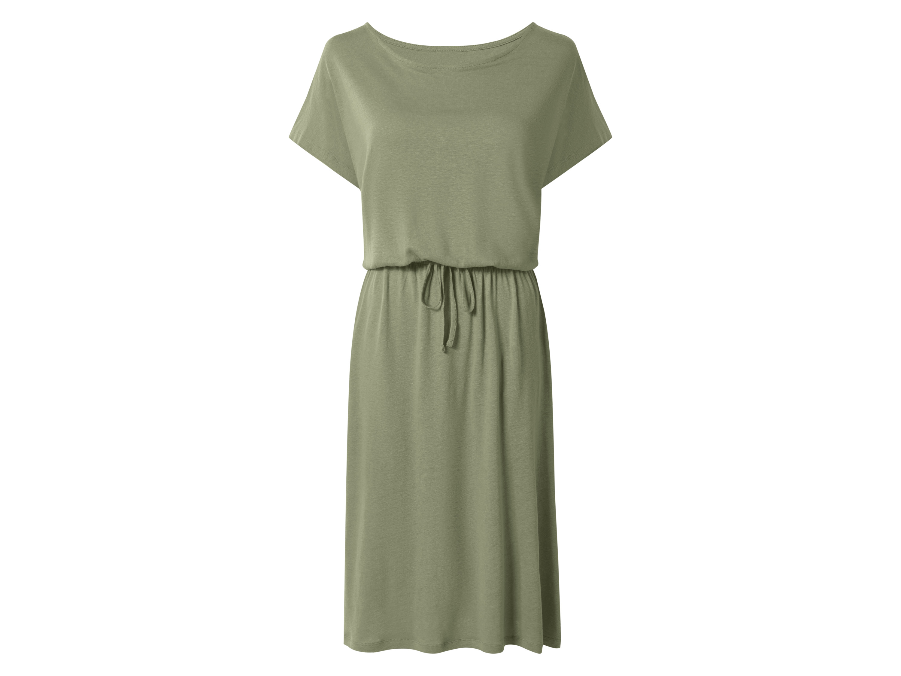 ESMARA® Damen Kleid mit Leinen (Grün, XS (32/34))