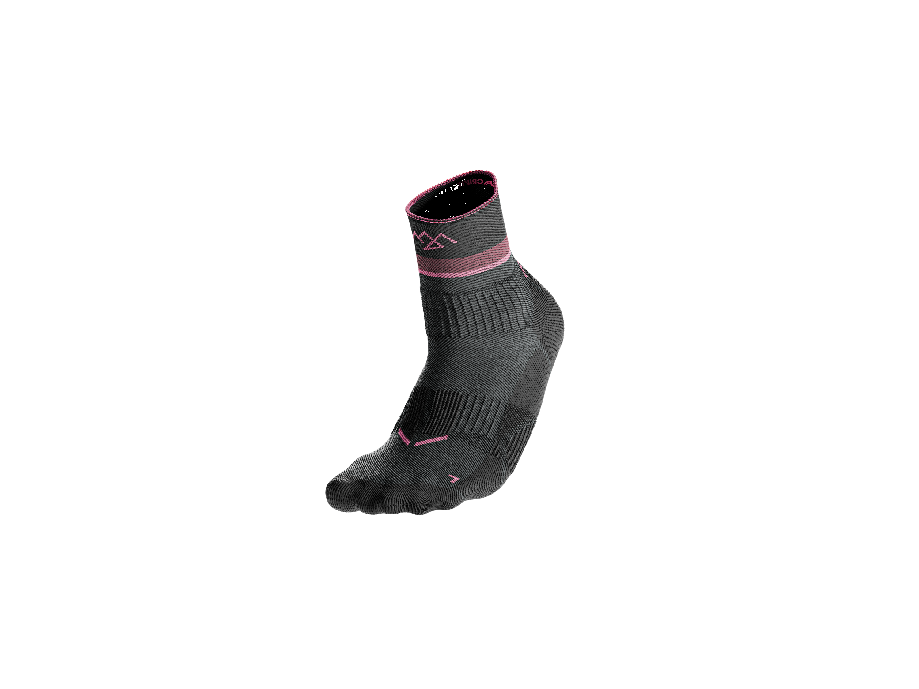 Thumbnail - CRIVIT Outdoorsocken, 2 Paar, mit SmartStep-Fußbett (schwarz/grau/lila, 35/36)