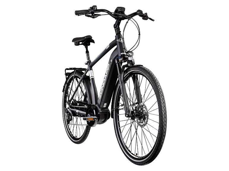 Schwarzes Zündapp X500 E-Bike auf weißem Hintergrund.