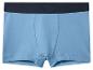 Blaue Herren-Boxershorts mit dunklem Gummibund.