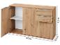Holz-Sideboard mit zwei Türen, einem Einlegeboden und zwei Schubladen, Maße 116.7x71.8x32.9cm.