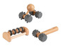 Drei Holz-Massage-Rollen mit Stacheln