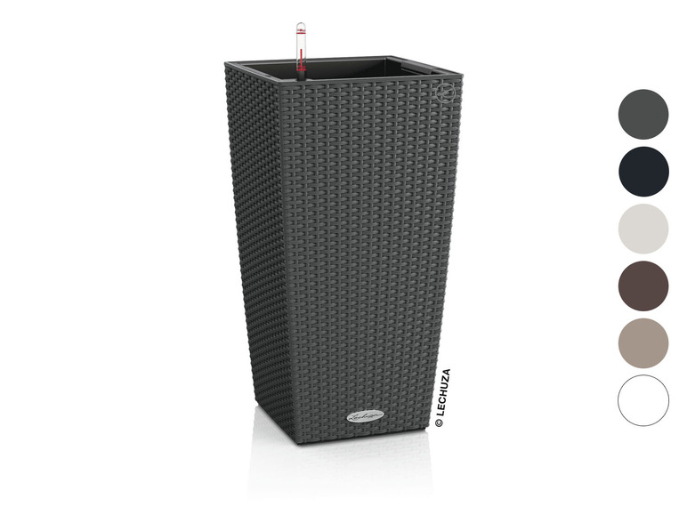 Großer Lechuza Blumentopf mit Wasserstandsanzeige in Grau