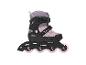 Rosa-schwarze Rollschuhe für Kinder.