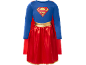 Blau-rotes Supergirl-Kinderkostüm mit Superman-Logo und goldenem Taillenband.