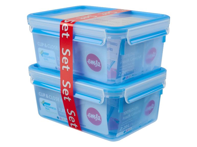 Ein Set Emsa Lebensmittelbehälter.