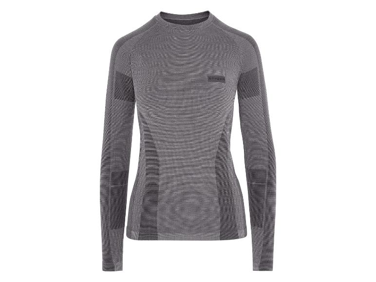 Graues Spyder Langarm-Thermo-Shirt mit strukturierten Details.