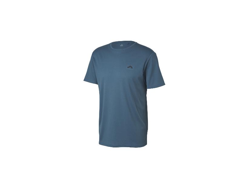 Herren blaues Kurzarm-Sport-T-Shirt.