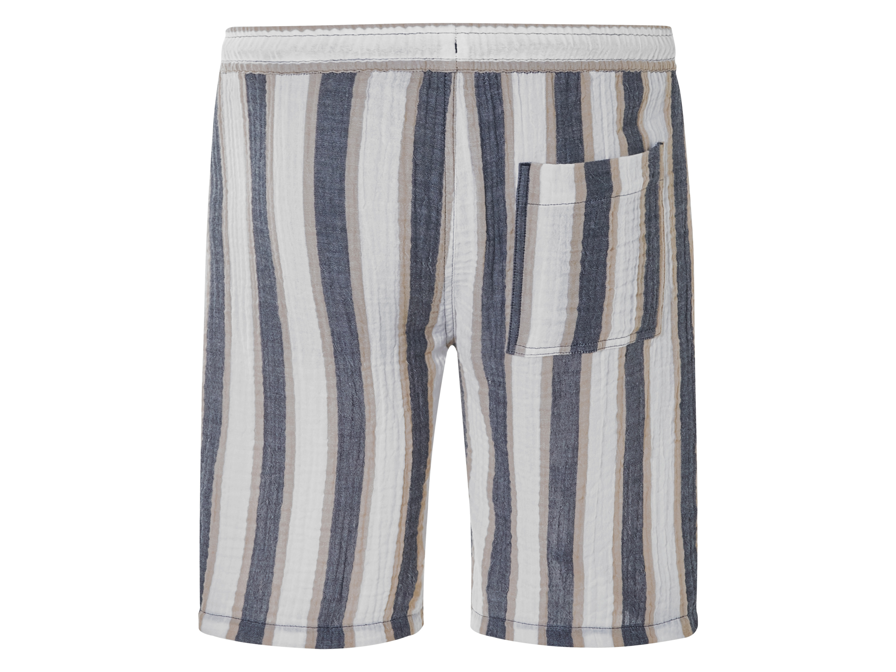 Thumbnail - LIVERGY® Herren Shorts Musselin (navy/weiß/beige, S (44/46))