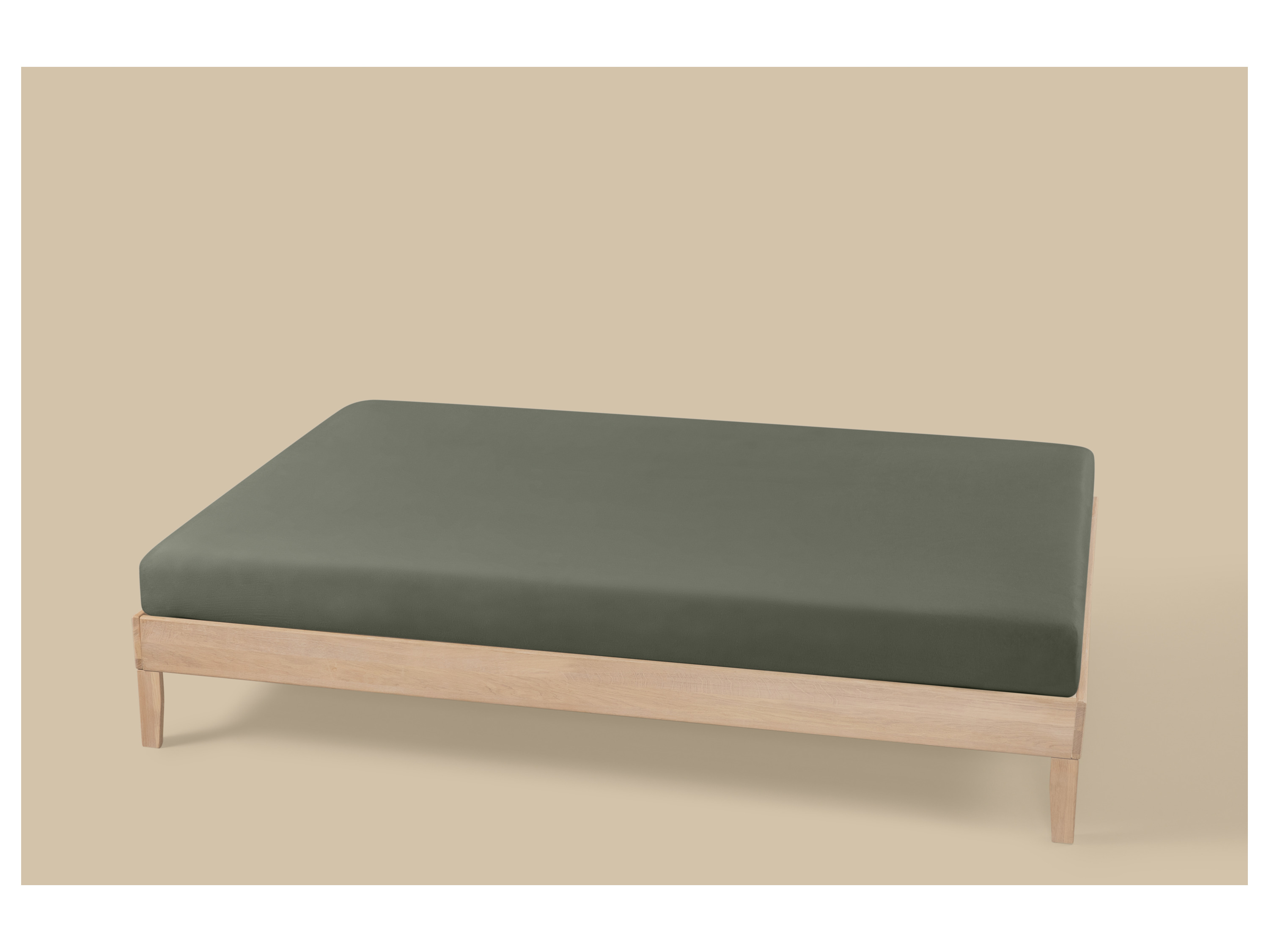 LIVARNO® Jersey-Spannbettlaken mit Leinen, 140-160 x 200 cm (Grün) – Bild 3 von 4